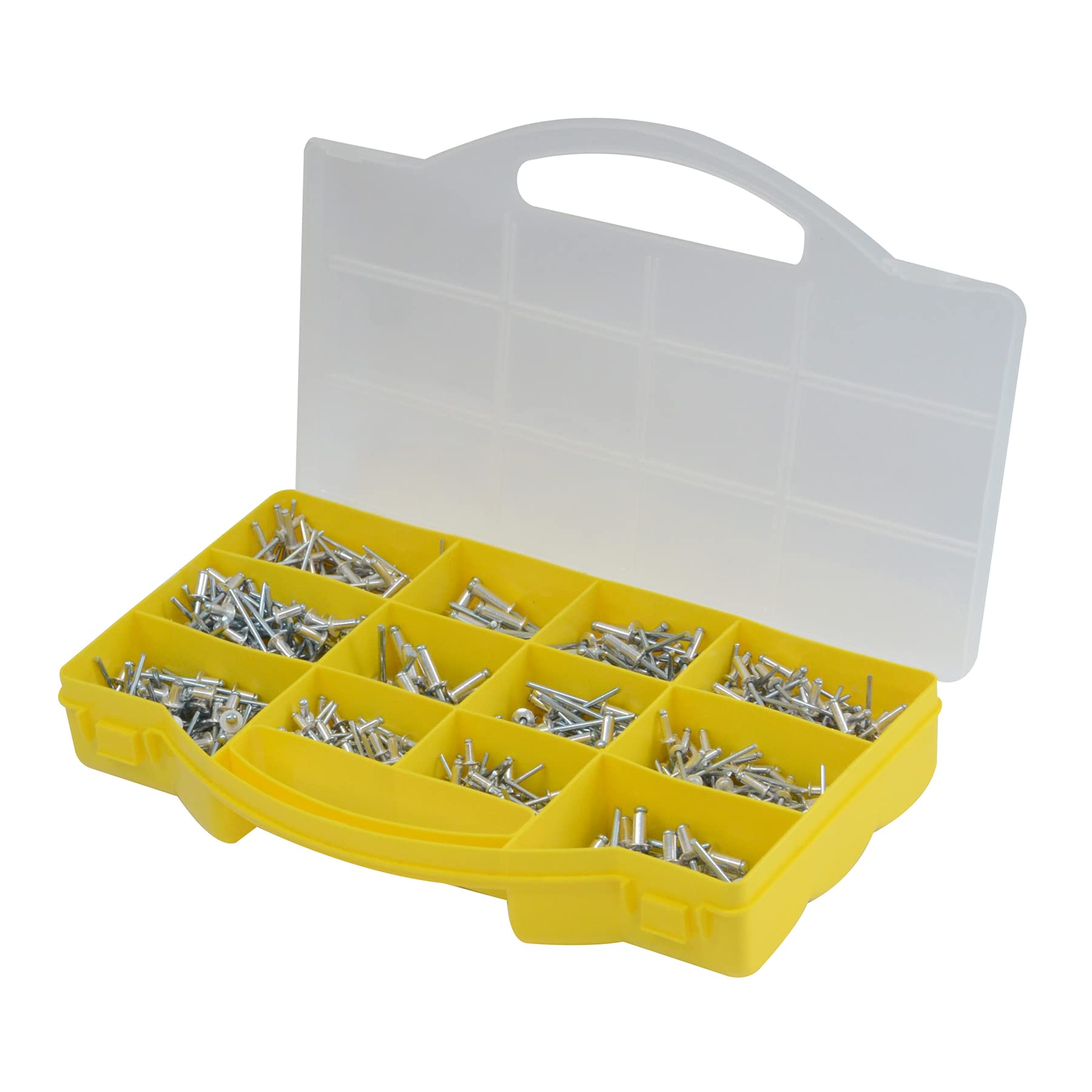 Dapetz ® Assorted Pop Rivets Of 650 Pieces Set Double Cap Rivet Tubular Metal Studs With Punch Pliers Tool Kit For Diy Leather Craft Repairs With Carry Storage Case