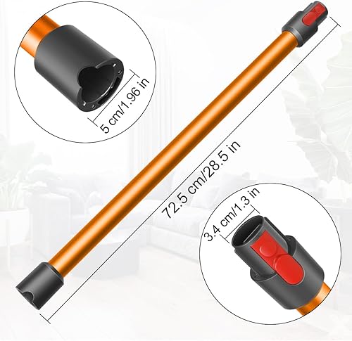 Miniatura 6 de Varita de extensión para aspiradora Dyson V7 V8 V10 V11 V15, varilla de liberación rápida, pieza de repuesto de 28.5 pulgadas, color naranja