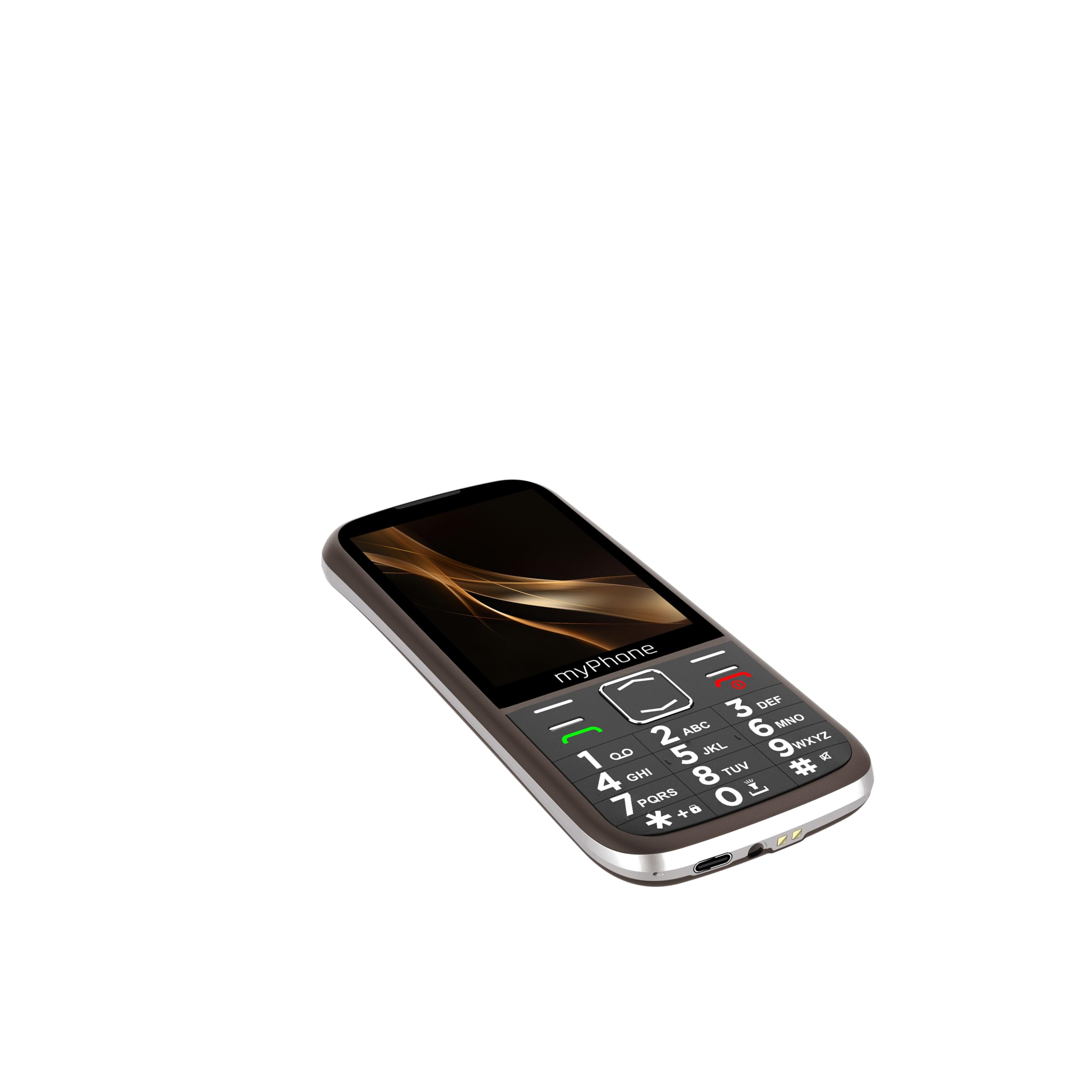 myPhone Halo 4 Plus LTE teléfono para Mayores con Base de Carga, Pantalla de 3,5 Pulgadas, Teclas Grandes, botón SOS, 4G – Praline Collection