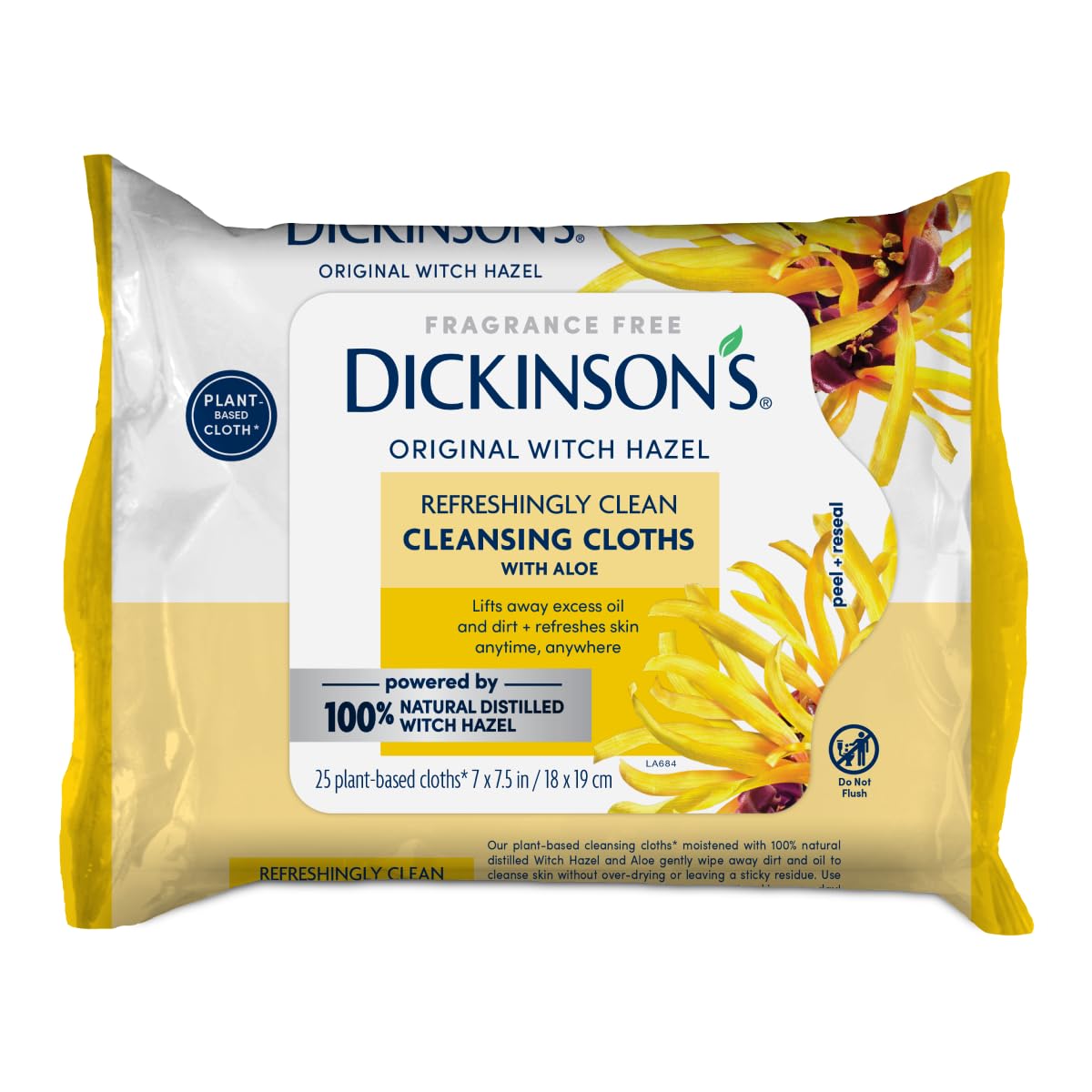 Dickinson's Refreshingly Clean Cleansing Cloths, 25 Count