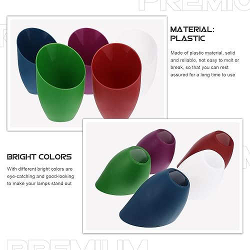 Miniatura 3 de 5 unids pantalla de lámpara de repuesto de plástico pantalla herradura lámpara lámpara de pie cubierta de luz para lámpara de araña