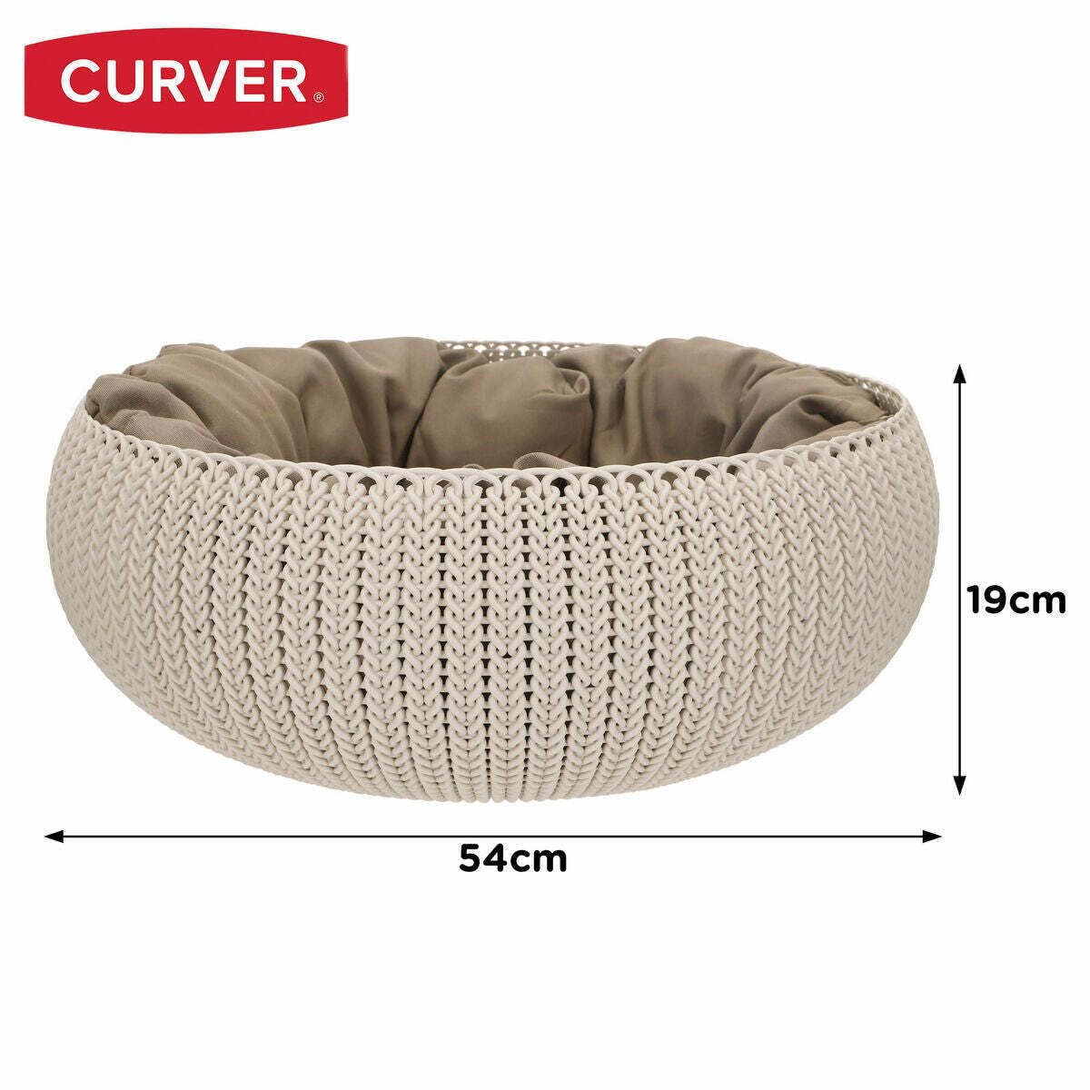 Curver 229321 Liegeplatz für Tiere, Plastik, Hellbraun, 54 x 54 cm