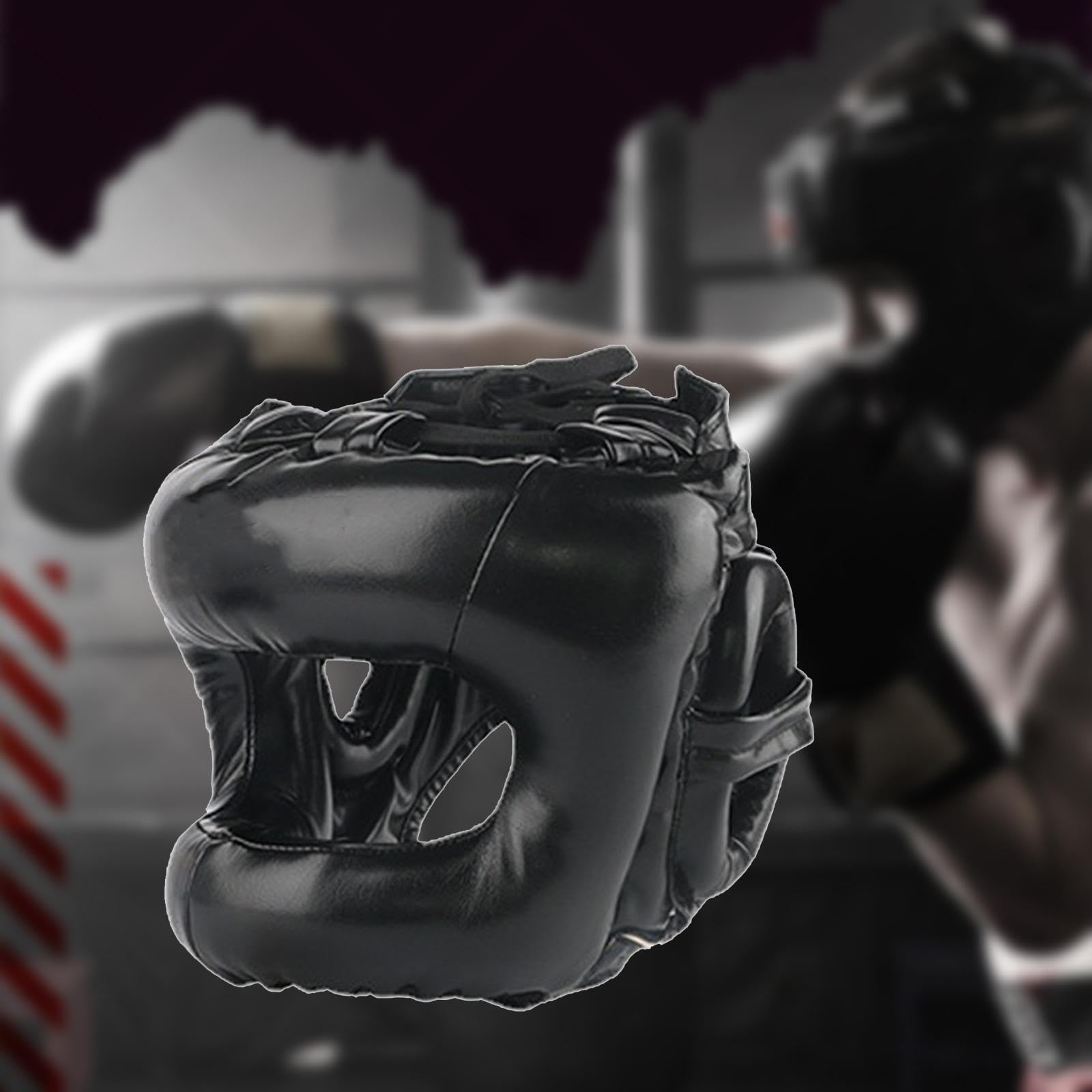 Casco da boxe unisex per arti marziali, ventilato, leggero, per kickboxing, muay thai, per allenamento e sparring