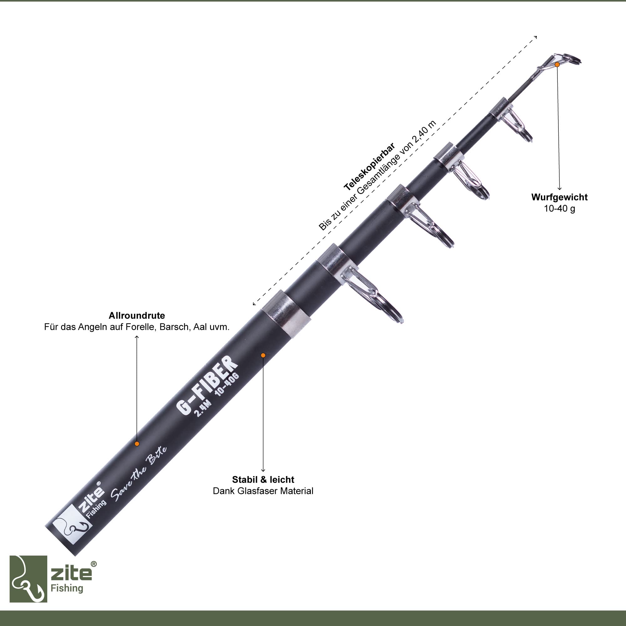 Kit Pêche Truite Zite Fishing - Canne 190cm + Moulinet 1000 3+1BB + Fil Tressé PE - Ultra Léger