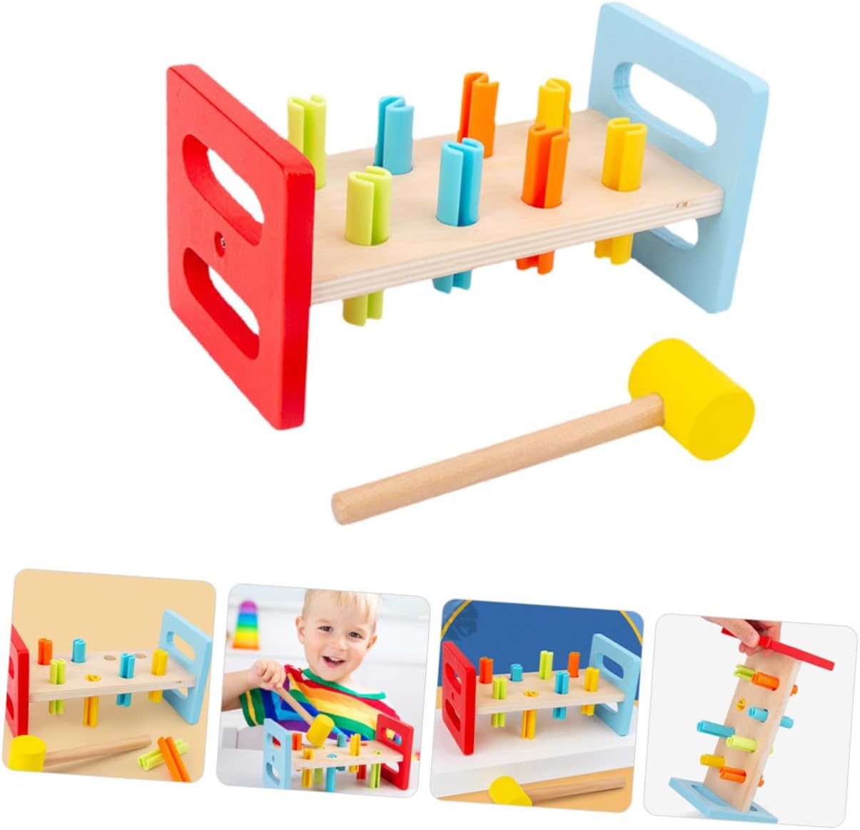 VANZACK 2Pcs Hammer Interactive Whack Game Plaything for Motor Skill Development Safe Pounding for Cognitive and Sensory Engagement Versatile Hammering Fun for Early Learning