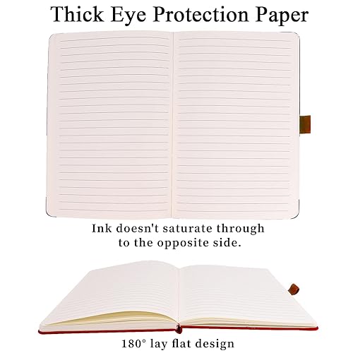 Miniatura 5 de SAYEEC Cuaderno rayado, cuaderno clásico de tapa dura de 200 páginas con bucle para bolígrafo, diarios a rayas para escribir notas, tomar notas,