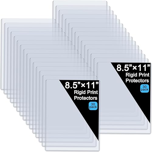 Vista 9 de 12 protectores de hojas de plástico duro de 8.5 x 11 pulgadas, protector de impresión rígido, fundas de papel impermeables transparentes, fundas 8.5
