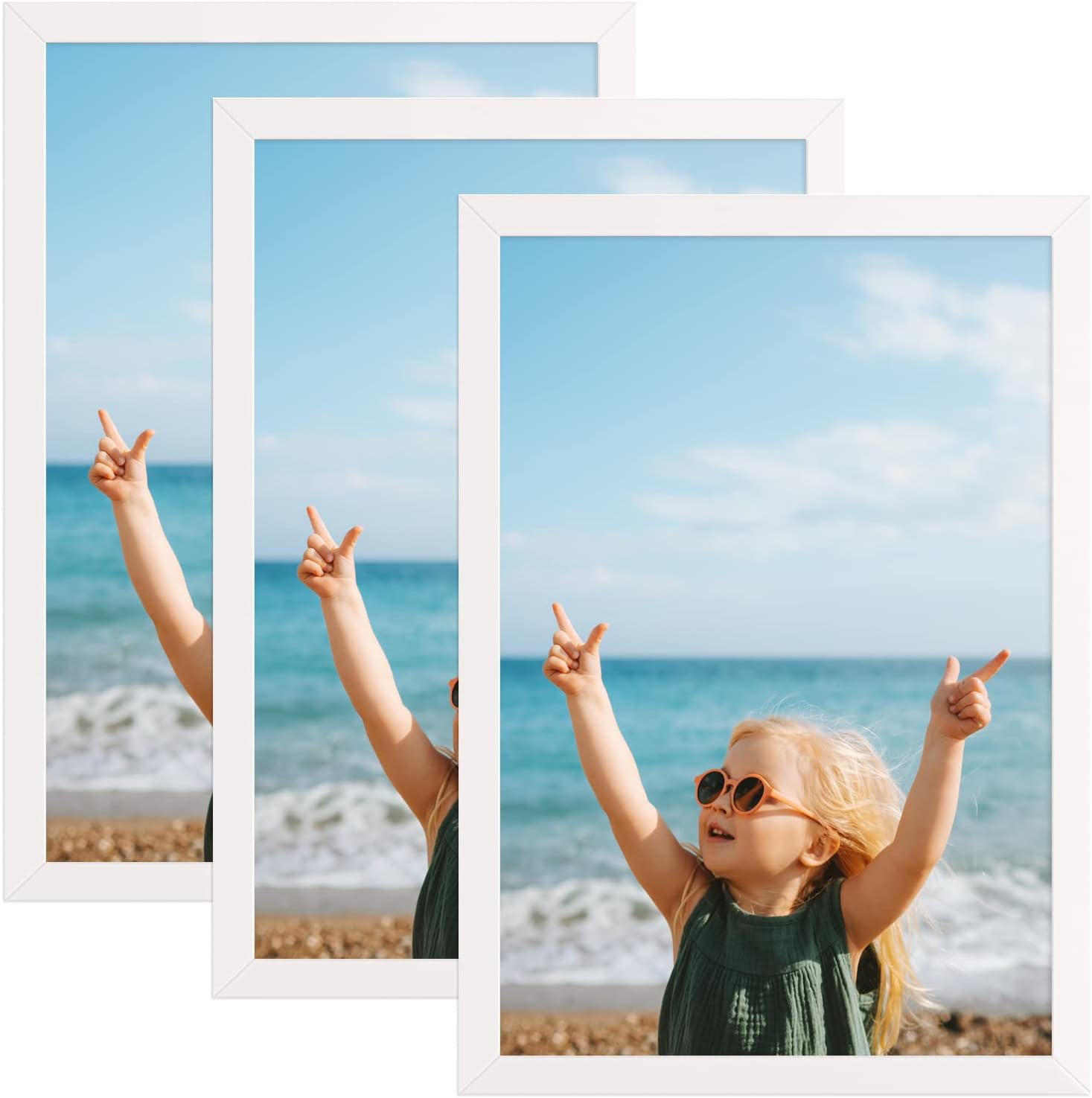 ARTWIND 12x18 Poster Frame 3 Pack, Black Wood Photo Picture Frame for Horizontal or