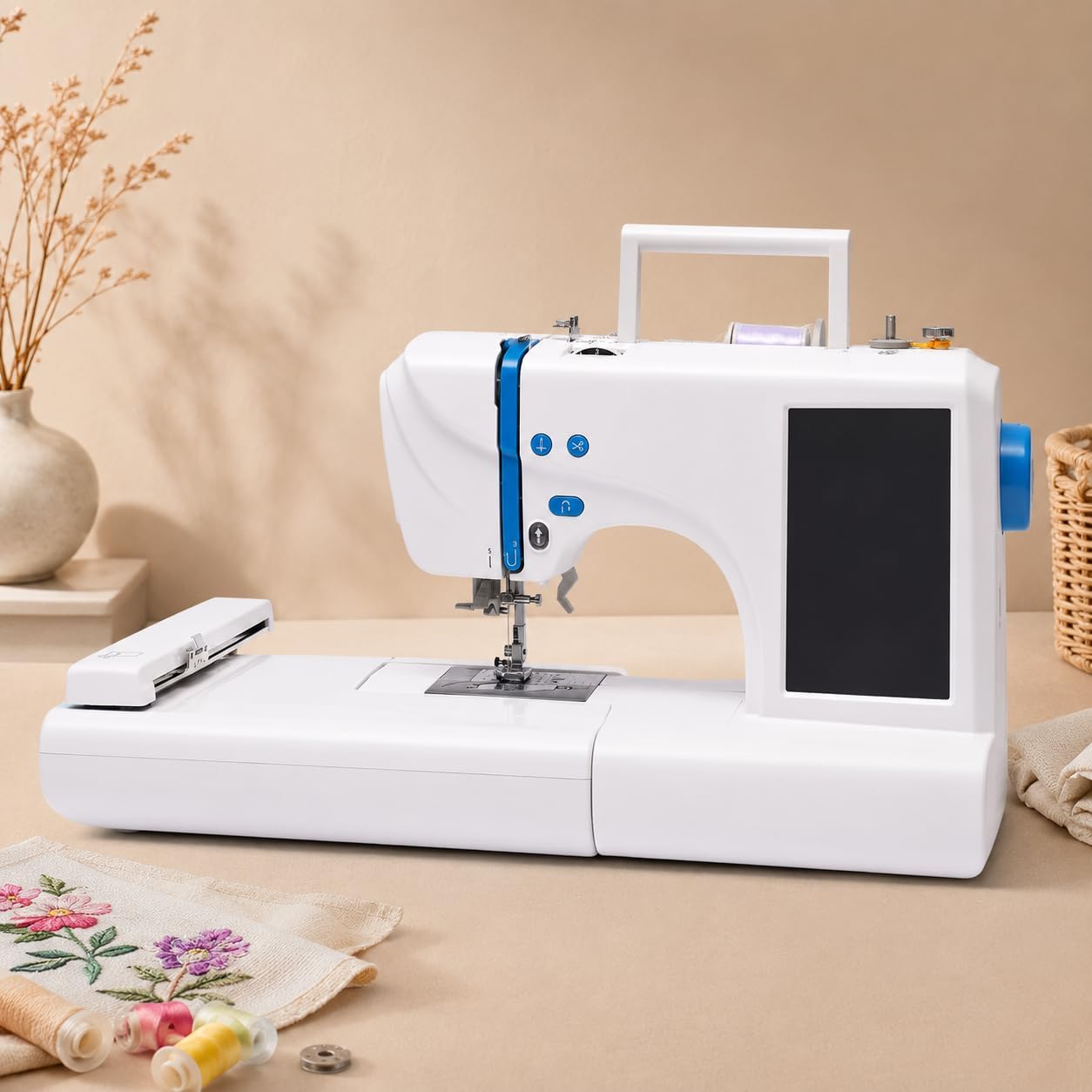 Macchina da cucire e ricamo computerizzata con touch screen da 7 pollici, capacità multi-punto, perfetta per artigianato e personalizzazione