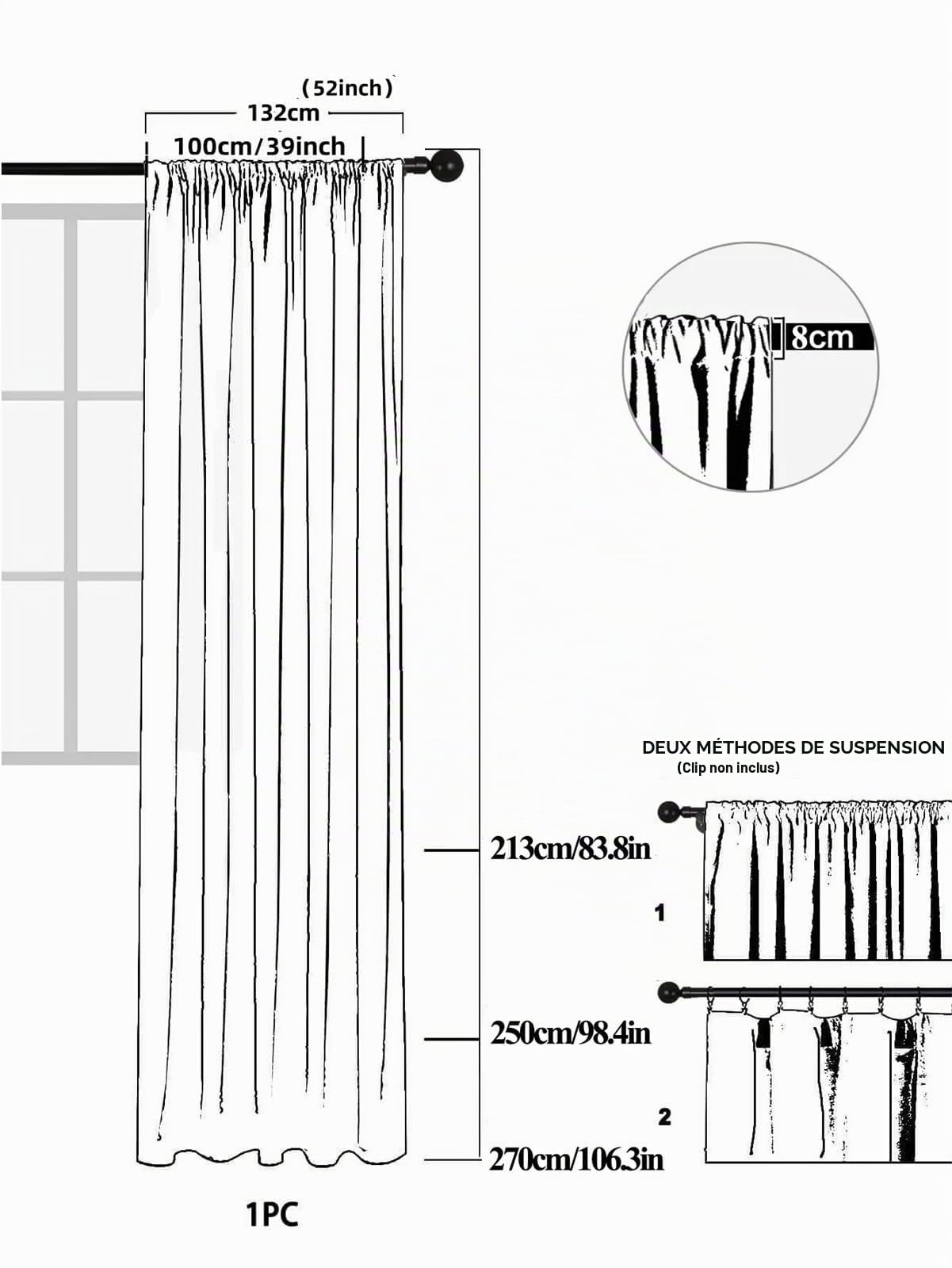 Rideau Dentelle à Bords Ondulés, Rideau de Séparation en Dentelle Palace, Gaze Brodée Vintage, Beige, Rod Pocket, W130cm x H250cm, 1 Pièce, pour Salon Chambre Cuisine