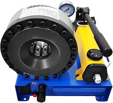 Hose Pipe Crimping Machine, Portable Hydraulic High Pressure Hose Pipe Crimper Manually Operated Hydraulic Crimping Machine with 7 Sets of Dies Crimp Range 0.24"-0.98"