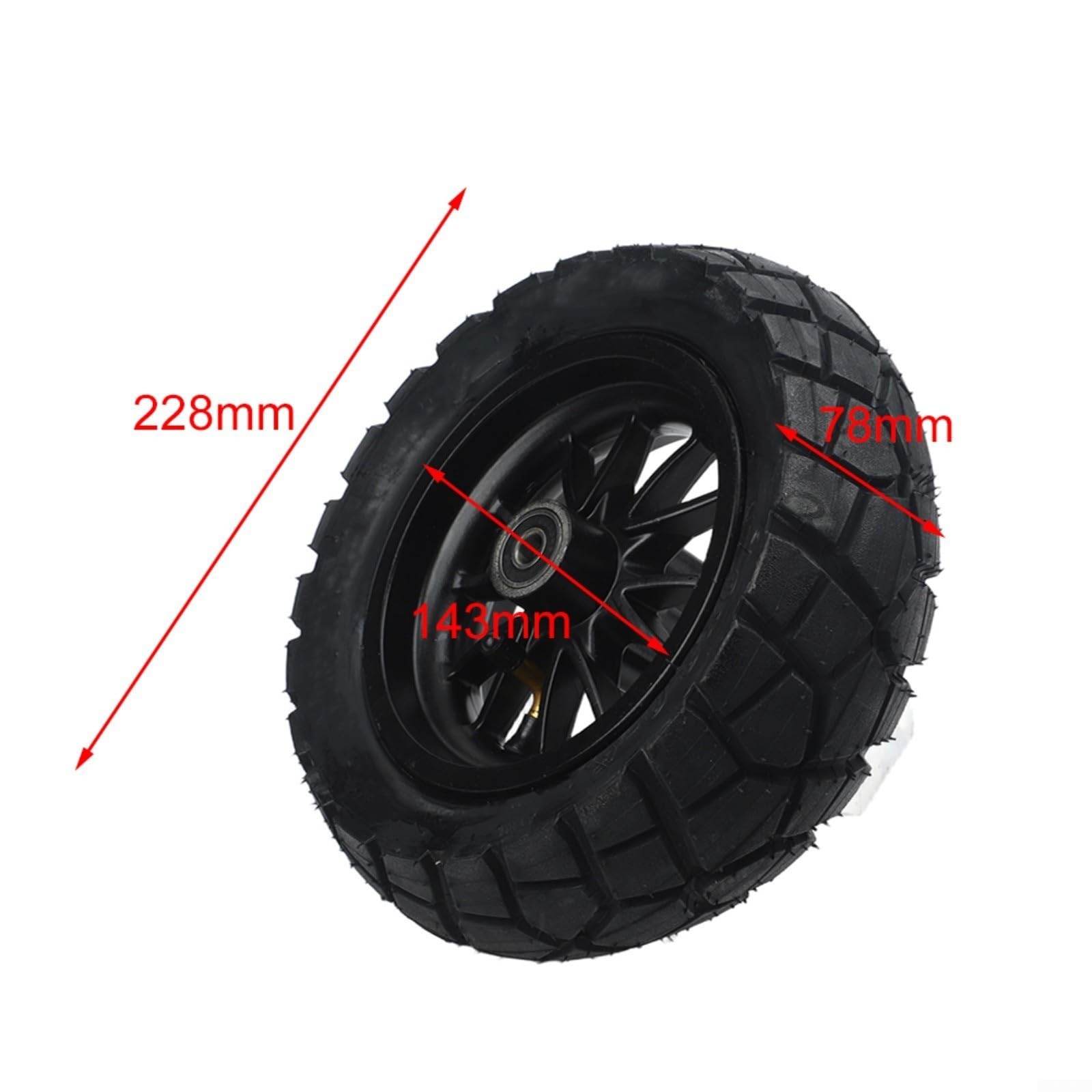Roue de moyeu de trottinette électrique, pour Kukirin G2 Pro DB, 9 x 3,0–5,5, pneus sans chambre à air, kit de remplacement avant et arrière (roues + pneus noirs)
