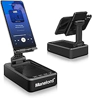 Vista 5 de Soporte para teléfono celular con altavoz Bluetooth inalámbrico compatible con iPhone/Samsung/iPad, soporte de teléfono de diseño antideslizante