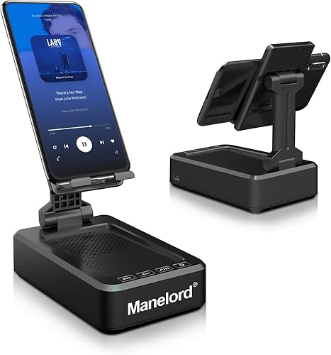 Miniatura 5 de Soporte para teléfono celular con altavoz Bluetooth inalámbrico compatible con tableta iPhoneSamsungiPad, soporte de teléfono de diseño