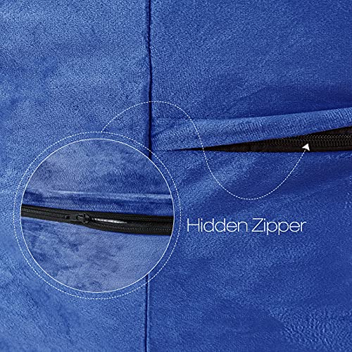 Whatsbedding 4 Ft Large Bean Bag Chair: 4' Memory Foam Bean Bag Chairs For Adults With Filling, Soft Bean Bag Sofa With Premium Velvet Cover,Bean Bags With Stuffed Foam Filling,Dark Blue,4 Foot #TOP4