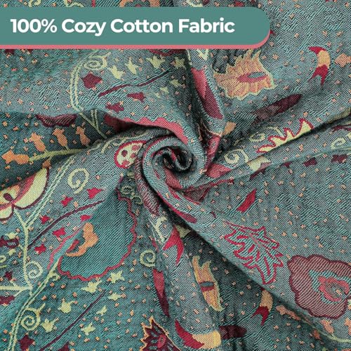STASOPTK Deep Green Floral Boho Throw Blanket for Bed Sofa Decor 50"x60" by STASOPTK - Used condition - Image 5