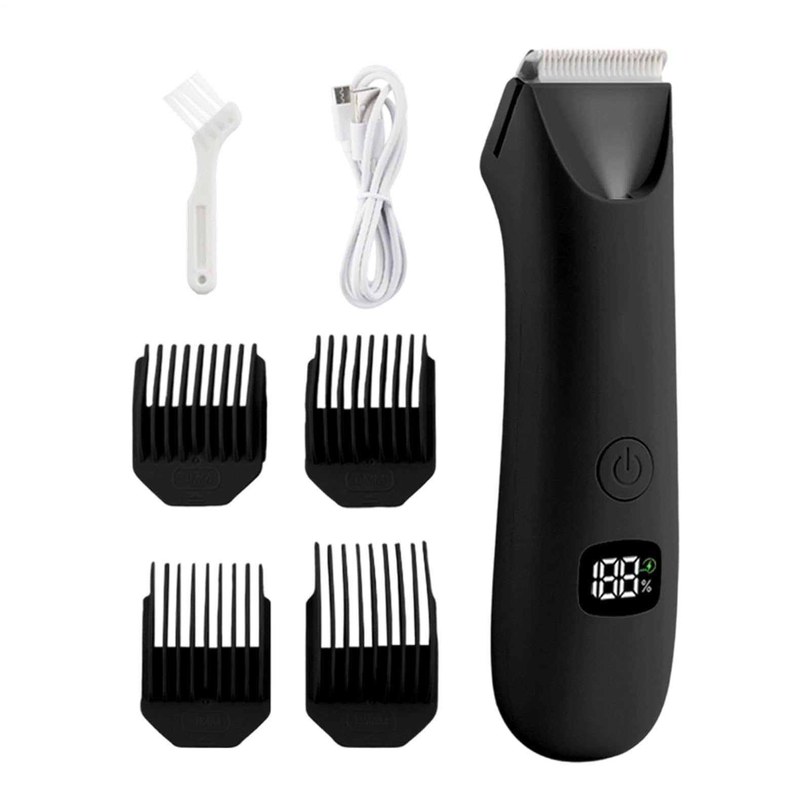 Men's Body Grooming Razor Electric Personal Care with Digital Display - Male Pubic Hair Trimmer - For Intimate Areas Testicles, Back, Armpits, Chest