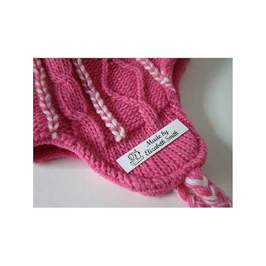 Starlight Labels 100pcs Personalized Printed Polyester Fabric Labels Sew On for Clothing, Nursing Home, Knitting, Crocheting, Handmade Items, Crafts (Sewing Machine #1)