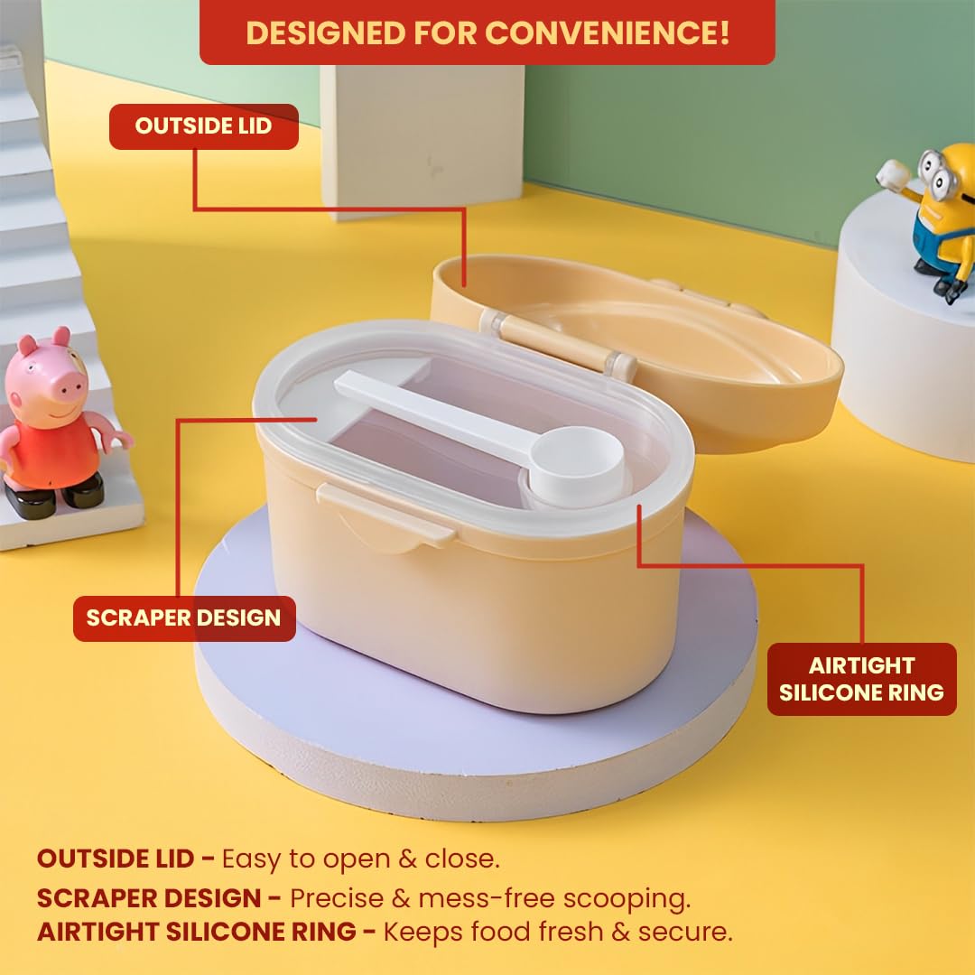 TONY STARK BABY Portable Milk Powder Container, Baby Food Container for Travelling, First Feed Storage Box with Built-In Scoop Holder (Tiny King, 200 gms) 1