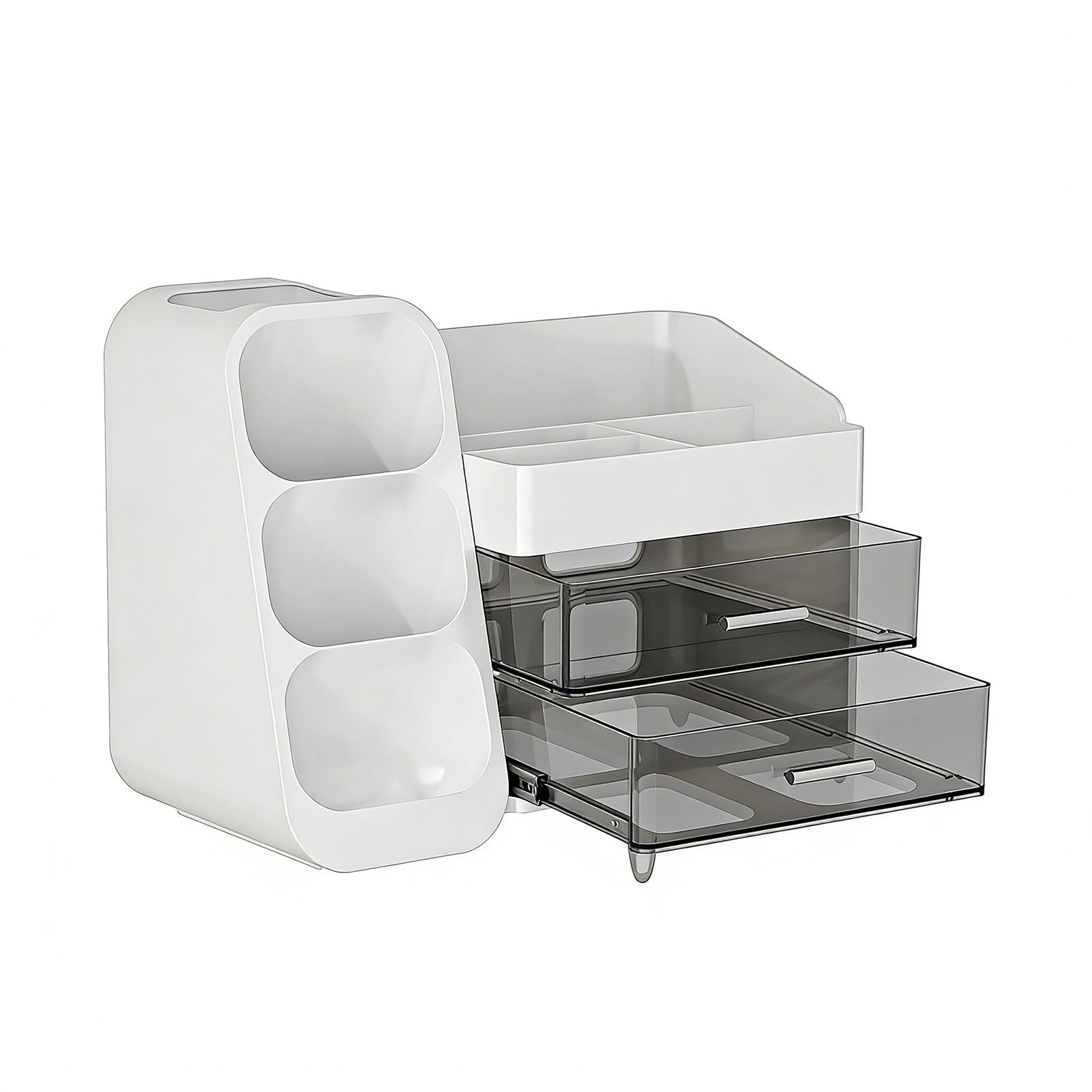 Focket Organizer per Trucco con Cassetti, Cassetti Trasparenti Scomparti Multipli Vetrina per Cosmetici in Plastica, Organizer per Cura della Pelle con Piedini Antiscivolo per Piano di Lavoro del