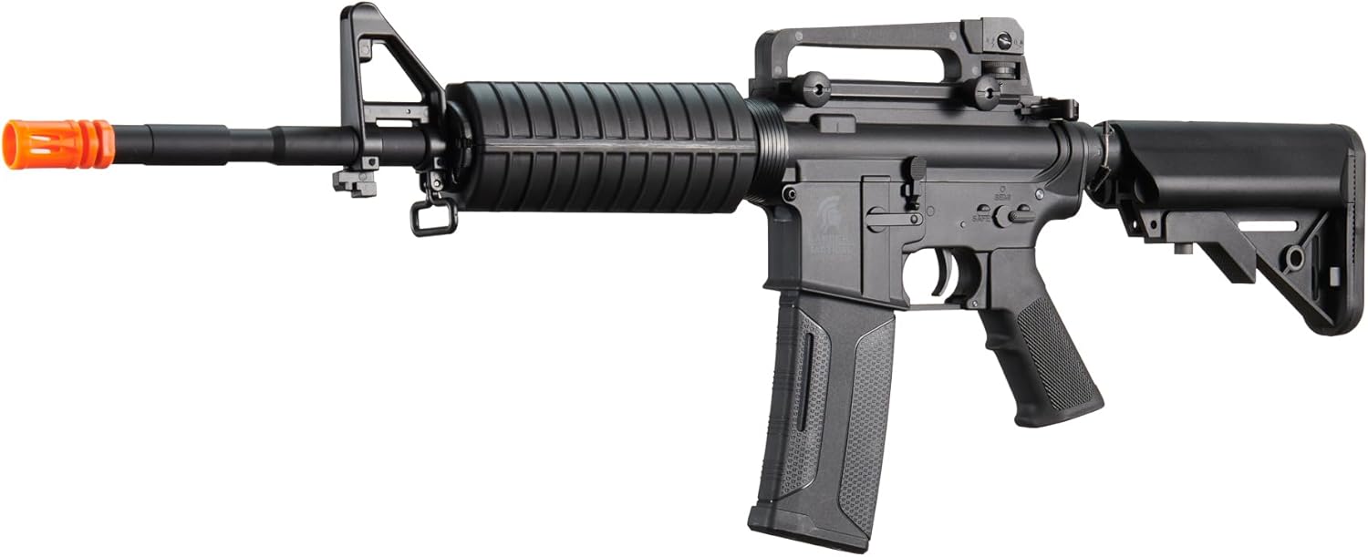 Lancer Tactical Gen 2 Airsoft M4A1 Carbine Polymer AEG Gun w/9.6v Nimh 1600 mAh Battery, Charger, 1000 Rounds 0.20g BBS Included (Black/Tan)