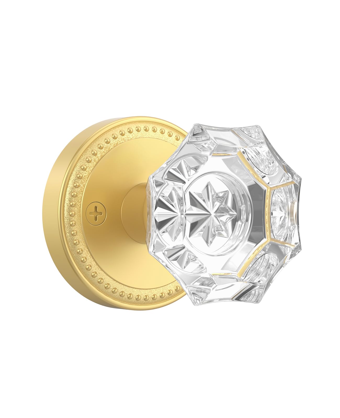 Champagne Bronze Crystal Door Knobs - Privacy Lock -11