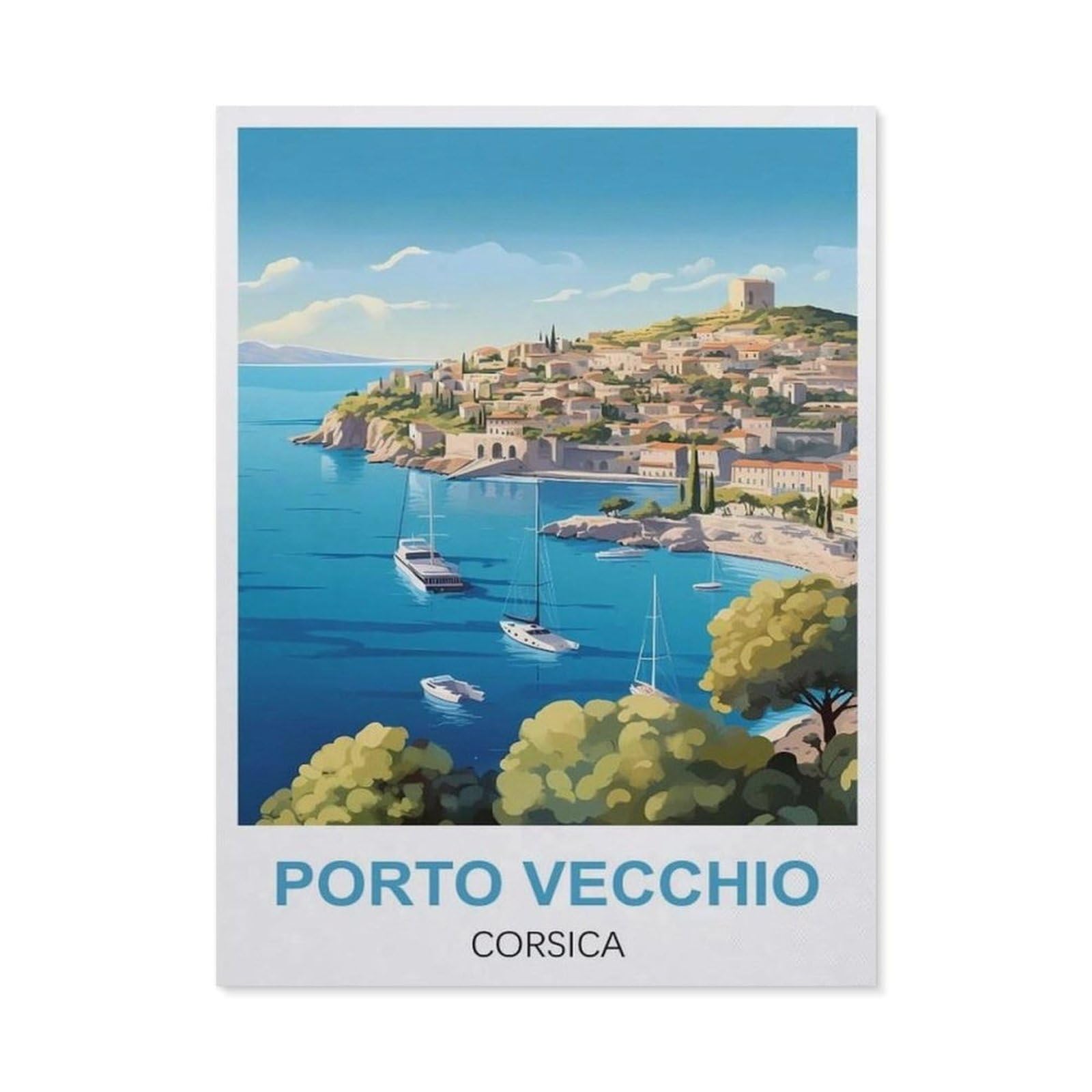 Funny Metal Tin Signs，Porto Vecchio Corsica(15x30cm）