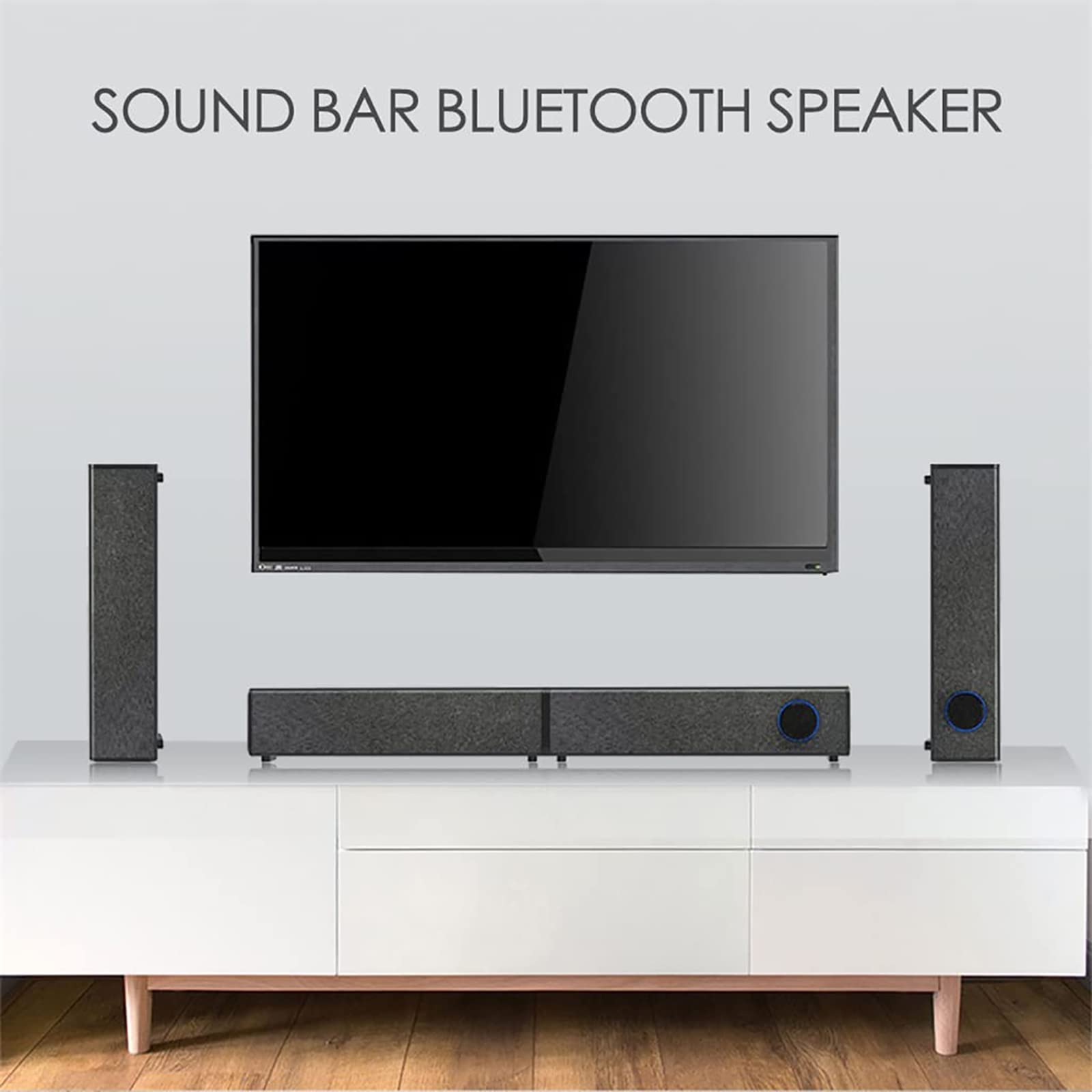 NGARY Barra De Sonido Desmontable, Altavoz De TV con Control Remoto, Altavoz Estéreo Bluetooth, Altavoces Estéreo De Rango Completo, Métodos De Conexión Dual, para TV PC Teléfono Inteligente