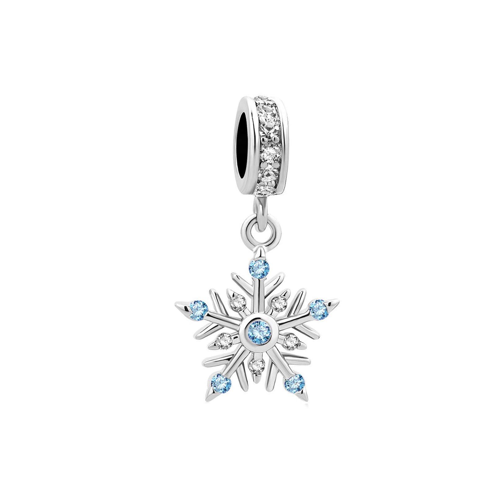 Dangle Winter Frozen Snowflake Charm Compatible with Pandora Charms Bracelets-image-36