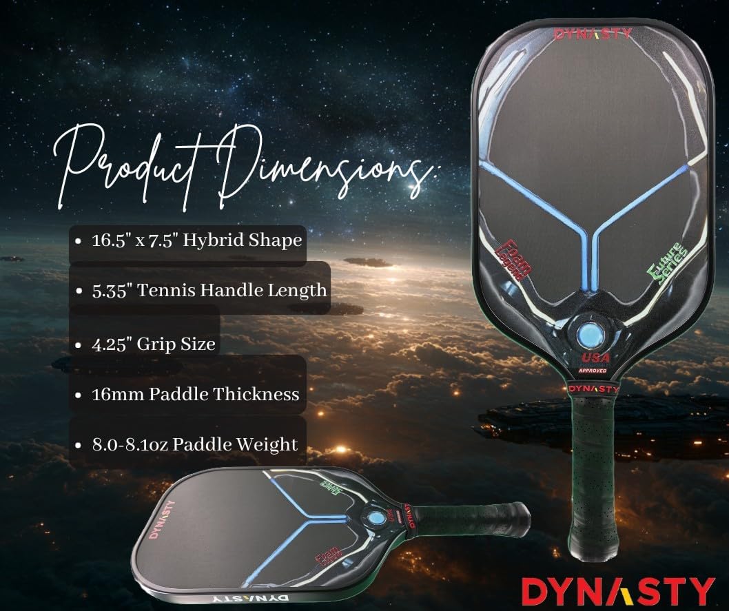 Dynasty Foam Legend Future Series Gen 4.5 with 4-Layer Face *Power Series PBCoR .43* USAPA/Featherweight 3D18K Carbon Fiber Gen 3.5 Pickleball Paddle - Image 7