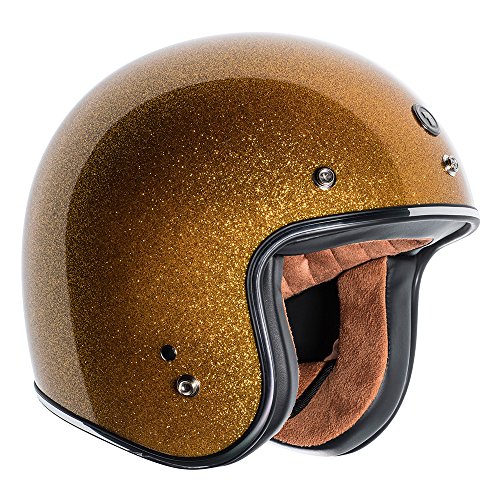 Torc Unisex-Adult Open-Face Style (T50 Route 66) 3/4 Motorcycle Helmet With Solid Color (Gold Metallic), X-Large #TOP3