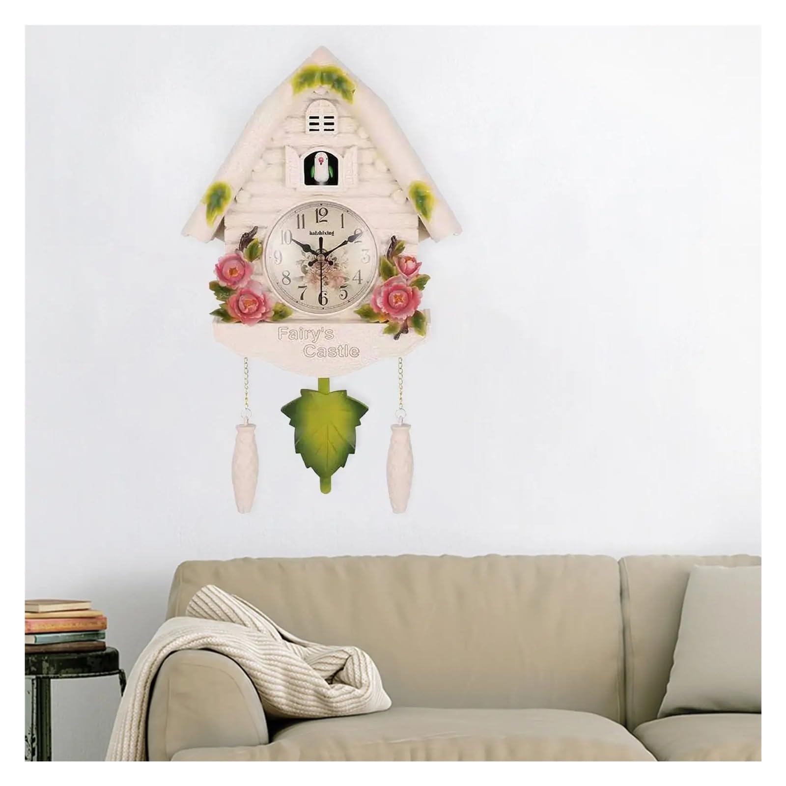 Gsclz B Cuckoo Wall Clock Alarm Creative Silent For Kitchen Gifts Living Room Clocks Attery Operated Non Ticking For Wall Art Home Office Decoration(B)