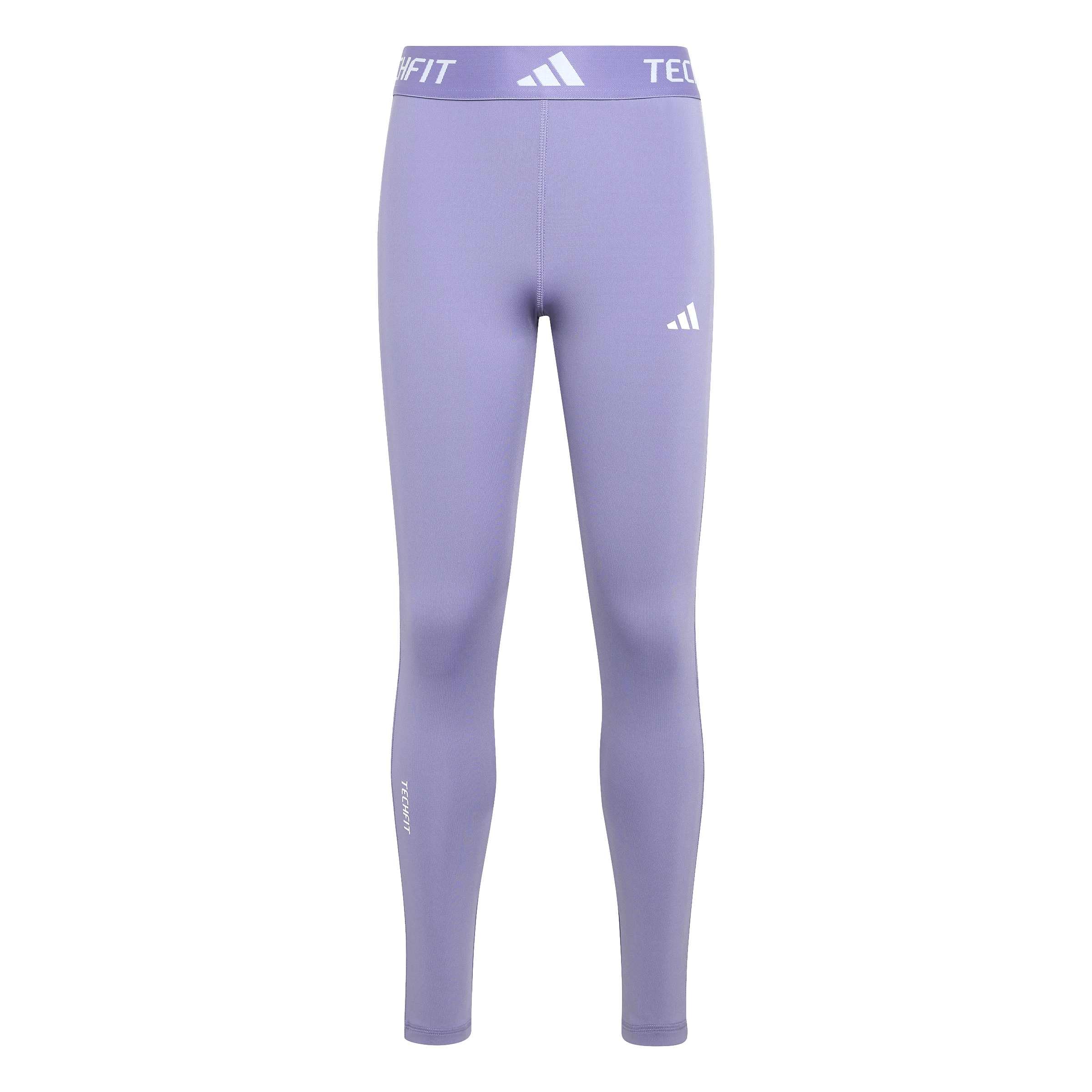 adidas Girl's Techfit 7/8 Length Leggings Tights, magic lilac/white, 13-14 Years