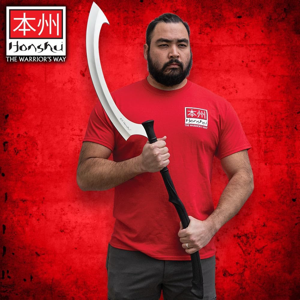 Honshu Khopesh | 19 1/2” 7Cr13 Stainless Steel Blade | Injection Molded Nylon Handle | Egyptian-Style Sword | Premium Leather Cover | 45 18" Overall