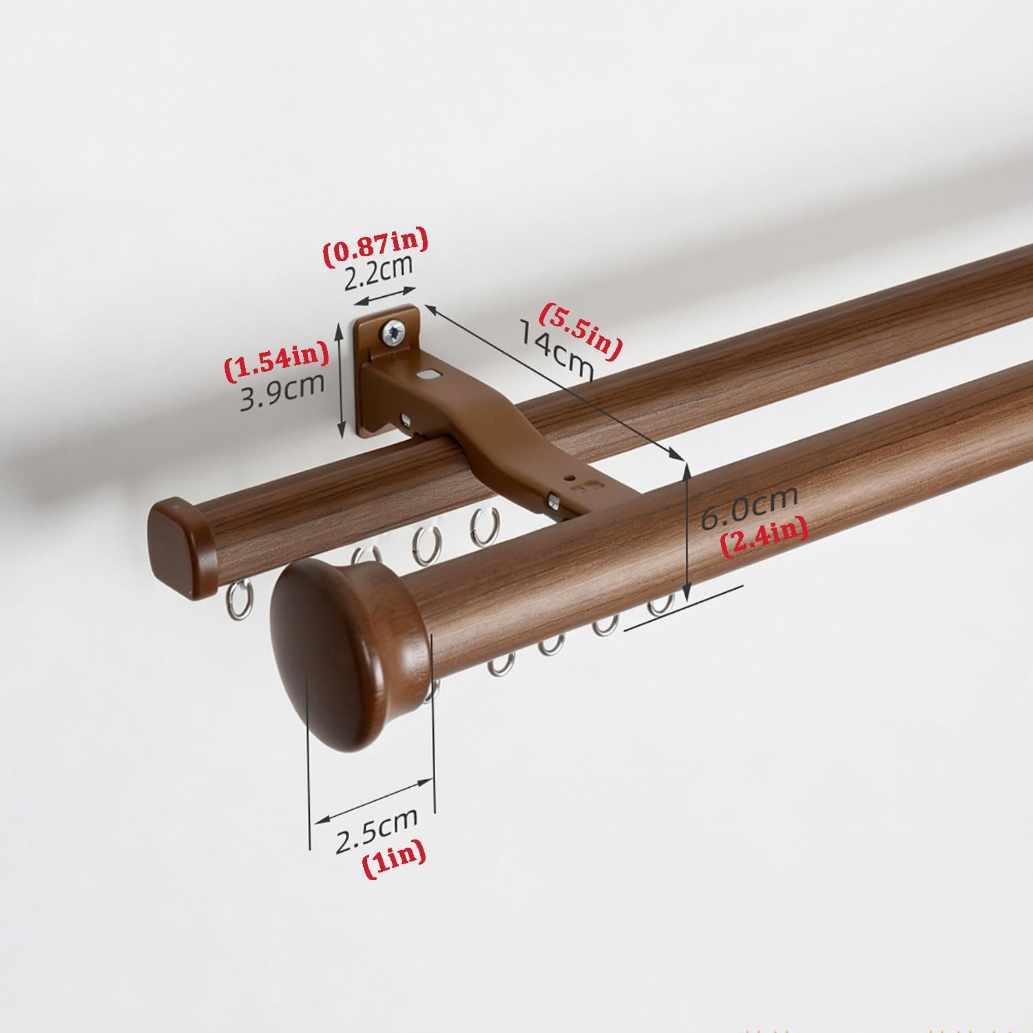 Rail double for rideaux Fixation murale Tringle à rideaux Silencieux
