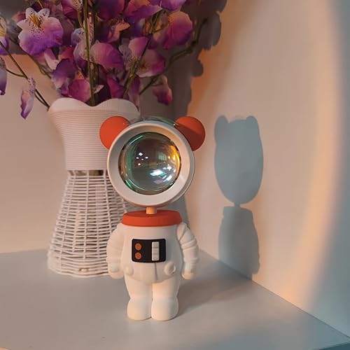 RGB Multicolor Cambio Mini Astronauta Night LED Proyector de luz LED recargable del oso espacial Robot para niños lámpara de puesta de sol para
