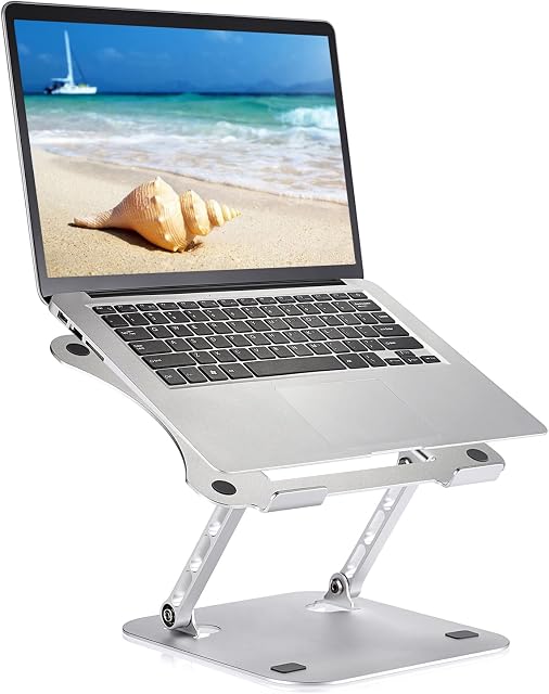 Usoun Stojak pod laptopa, regulowana podstawka pod notebooka, ergonomiczny stojak na biurko, regulowany stojak na laptopa, kompatybilny z laptopami MacBook Air/Pro, Dell, HP, Lenovo, 10-17"