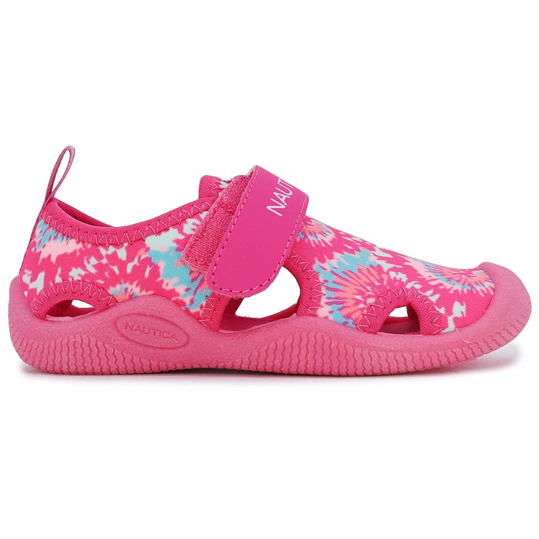 Nautica Kids Protective Water Shoe,Closed-Toe Sport Sandal For Boys and Girls-Kettle Gulf-Pink Blue Tie Dye Size-5