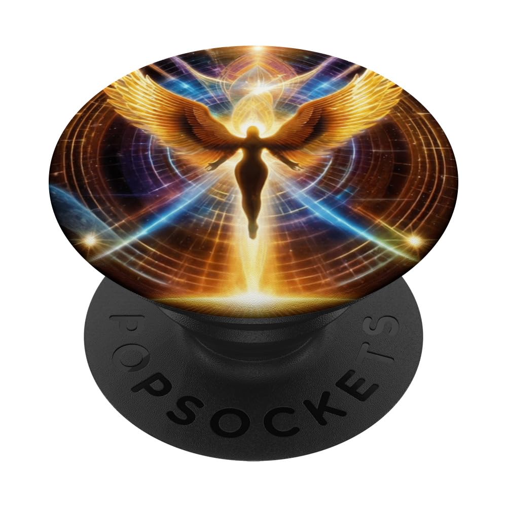 Higher Self Angelic Metaphysical Spiritual New Age Chakra PopSockets Adhesive PopGrip, Black