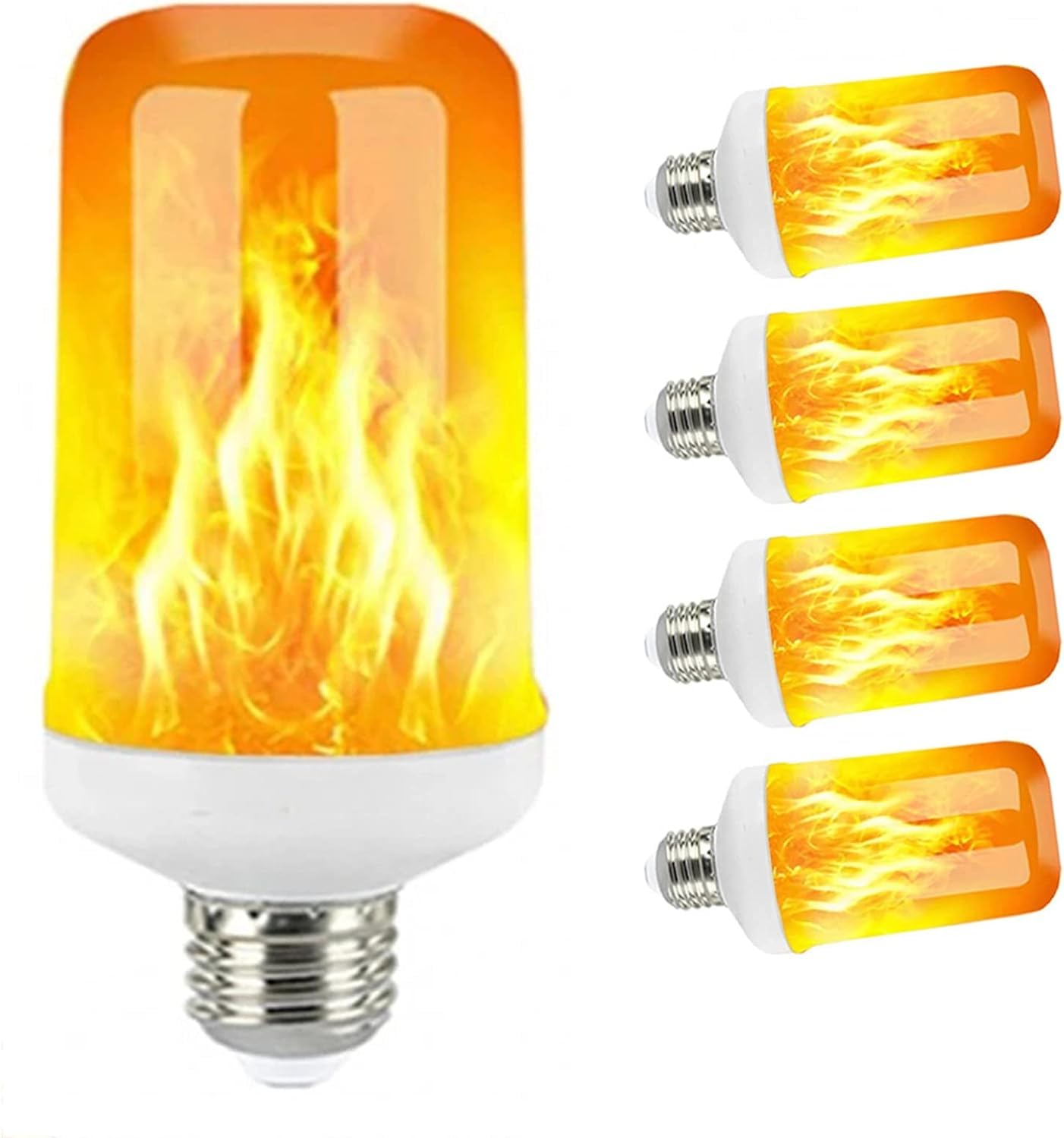 LED E27 Lampes à Flamme 15W 85-265V 4 Modes Ampoule LED Effet de Flamme Ampoule Scintillante Emion Feu Lumière (5 pièces), E14