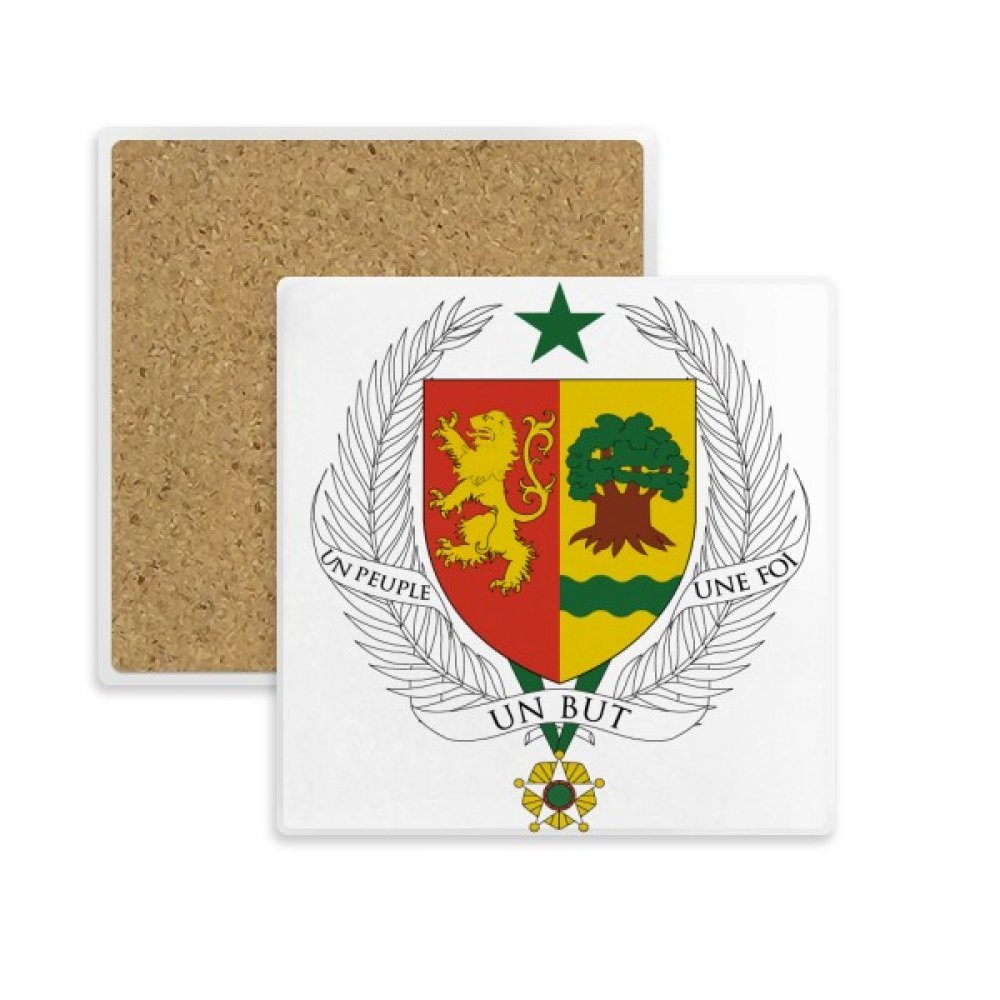 Tasse Sénégal et dessous de verre absorbant multicolore emblème national