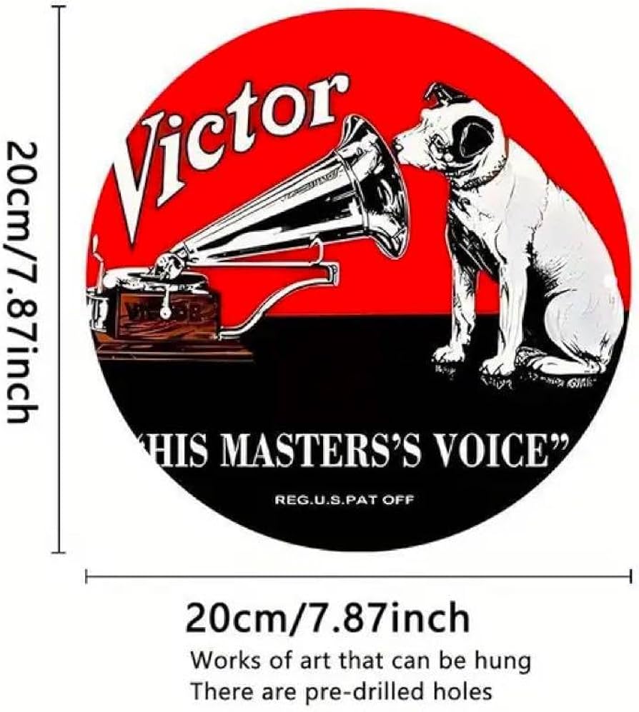 Amazon.co.jp: Victor ビクター ニッパー犬 ラウンド型 メタルプレート