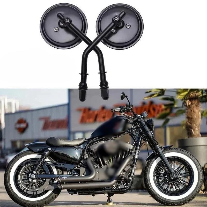 Espejo retrovisor Redondo M8 Motocicleta Chopper Old School Espejo de Manillar 2