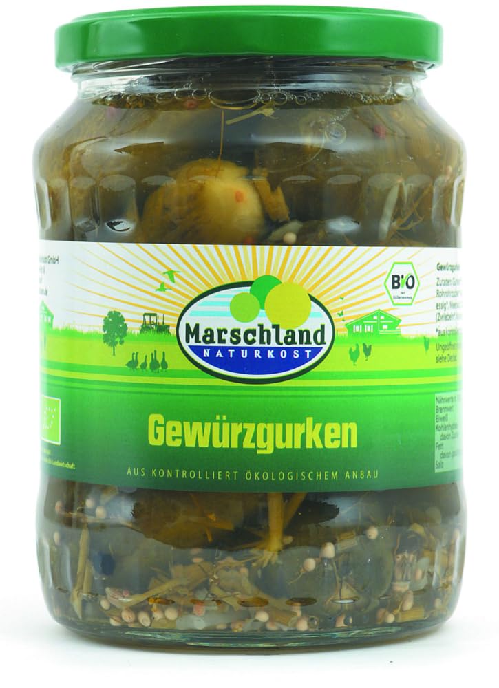 Bioland Bio-Gewürzgurken Gl. MARSCHLAND 18 x 670 g