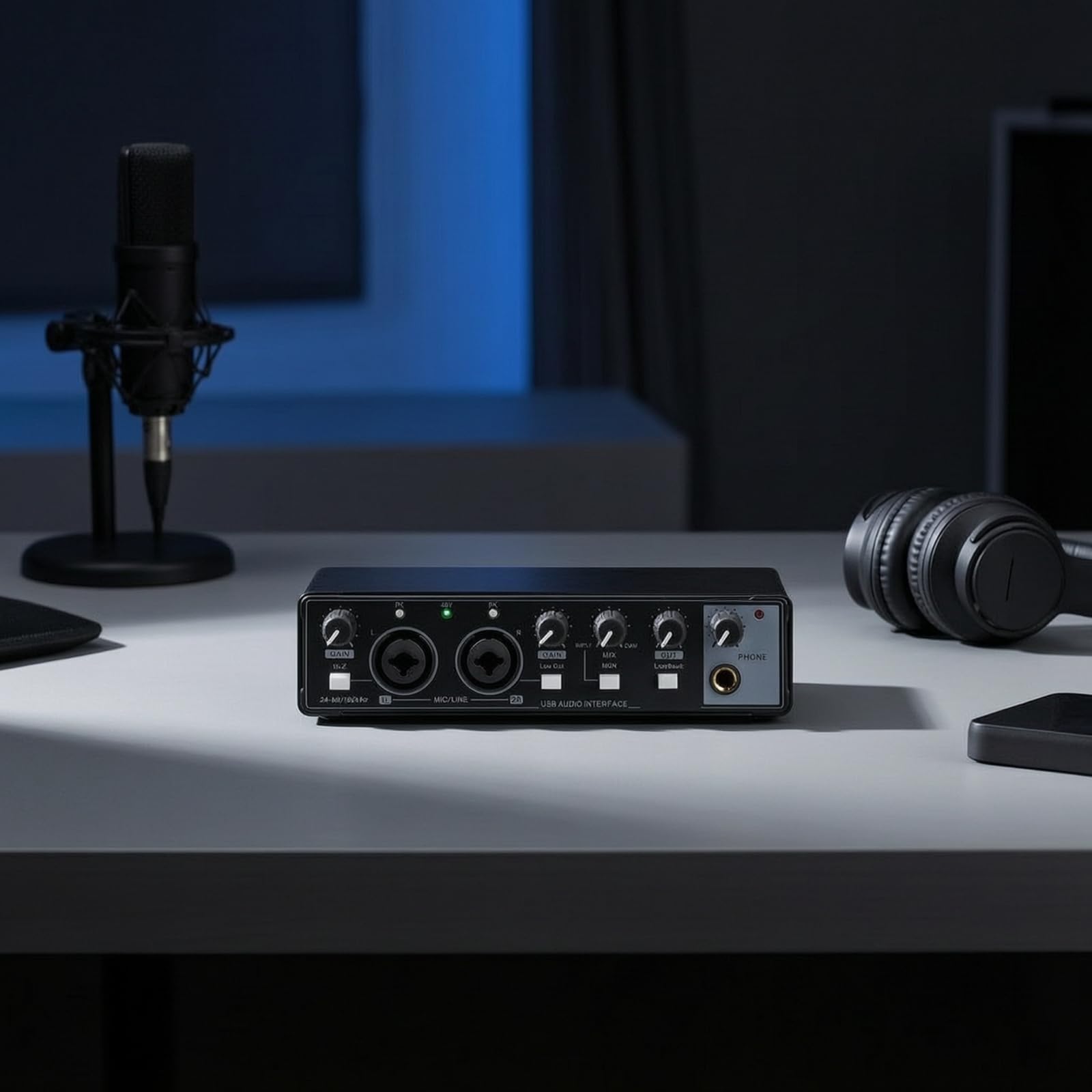 Interfaccia Audio USB a 2 Canali Interfaccia Audio Intuitivo Dispositivo per Diretta Trasmissione in Diretta