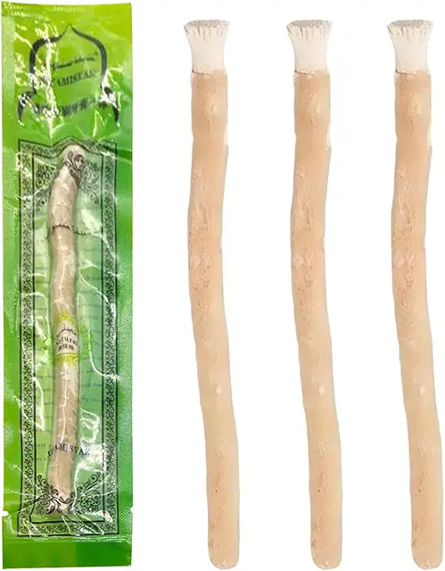 Miswak Spazzolino da Denti Naturale in Legno - Confezione da 4 Pezzi per Denti Bianchi