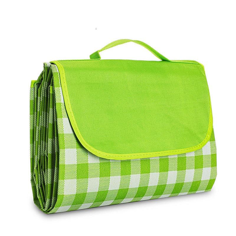 YU-FENG-Green-Plaids-Picnic-Blankets-Waterproof-Foldable-Outdoor-Beach-Blanket-Lightweight-Handbag-Spring-Summer-Camping-Blanket-40x60-inch