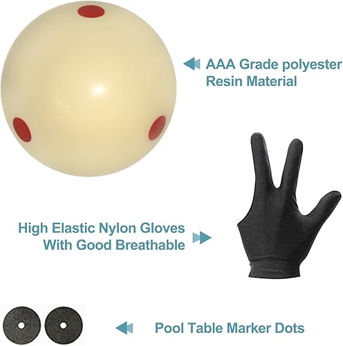 Miniatura 3 de Pro-Cup - Bola de billar de 2-14 pulgadas, bola de billar estándar con 6 puntos rojos, accesorios de mesa de billar para juego de billar