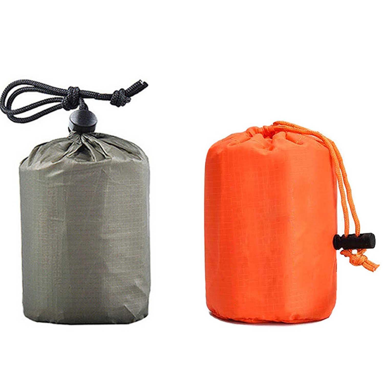 2 PCS Sacco a Pelo d'Emergenza Coperta di Sopravvivenza Riutilizzabile Bivvy di Sopravvivenza Leggero Campeggio Coperta di Isolamento Termico di Primo Soccorso per Campeggio, Escursionismo