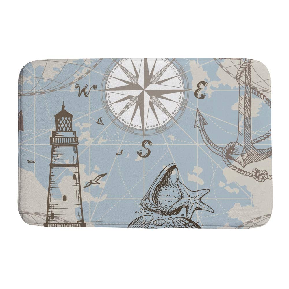 Tapis de bain microfibre design maritime pour une salle d'eau cocooning